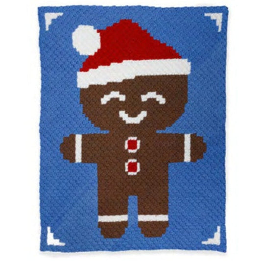 Gingerbread Friend Crochet Blanket