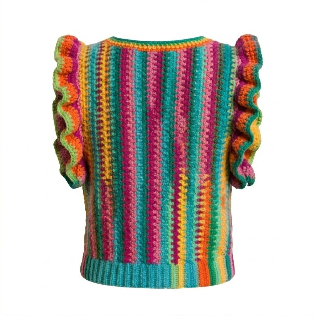 Raspberry Sorbet Ruffle-Sleeve Top